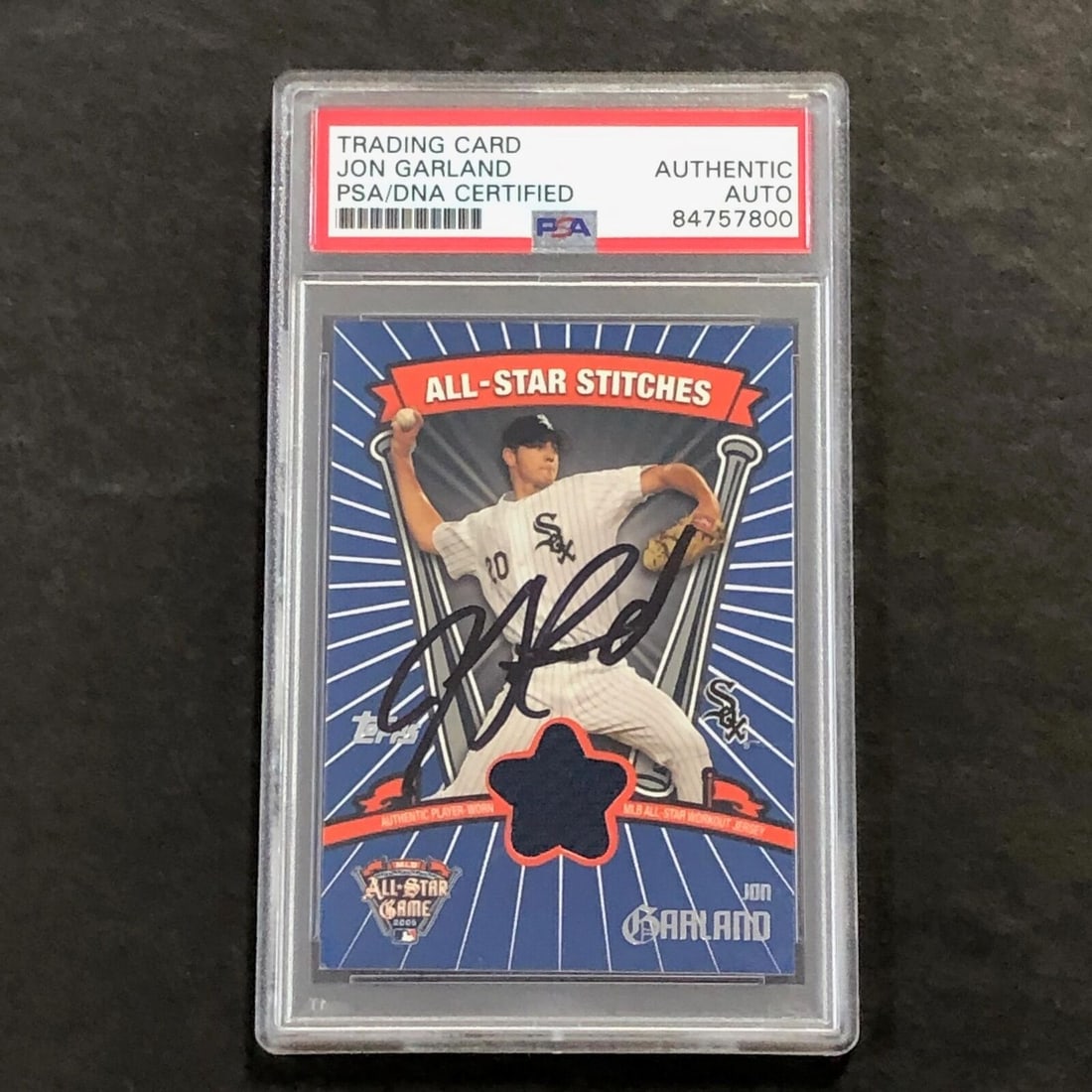 2005 Topps Jon Garland Signed Card PSA Slabbed Auto White Sox: 2005 Topps #ASR-JG Jon Garland Signed Card PSA Slabbed Auto White Sox Sport: Aikido Pre-Owned While the lot images are representative of the item, the size, placement and strength of the signature may