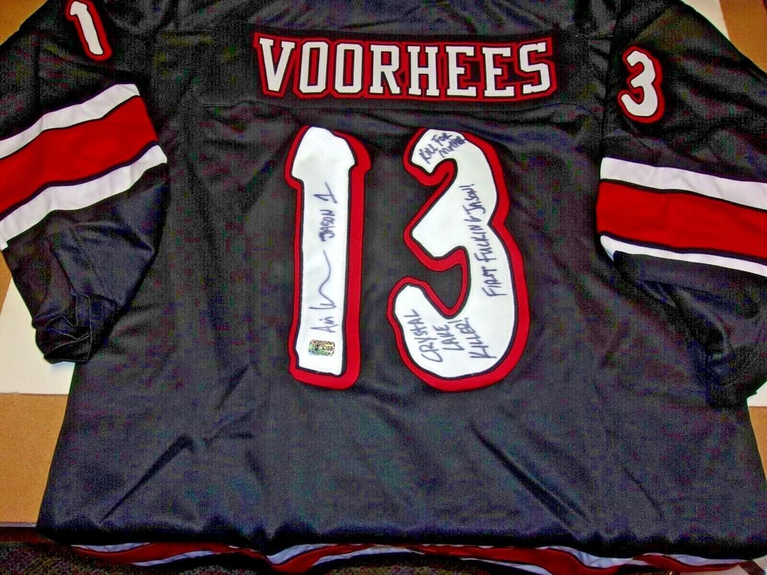 Ari Lehman Jason Voorhees Friday The 13th Kill 4 Mother Signed Jersey: Featuring Ari Lehman Jason Voorhees Friday The 13th Kill 4 Mother. Category: Movies Product: Signed Jersey Name/Title: Ari Lehman Original/Reprint: Original Condition: Pre-Owned While the lot images a