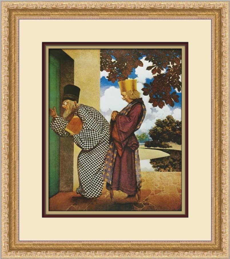 Maxfield Parrish Chancellor Informs Violetta Framed Lithograph Print: Maxfield Parrish Chancellor Informs Violetta About The King Custom Framed Print Size: Medium Region Of Origin: united states Artist: Maxfield Parrish Production Technique: Lithography Framing: Matted