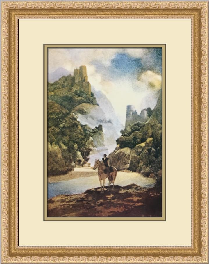 Maxfield Parrish Romance Custom Framed Lithograph Print 14x18in: Maxfield Parrish Romance Custom Framed Print Size: Medium Region Of Origin: united states Artist: Maxfield Parrish Production Technique: Lithography Framing: Matted & Framed Style: Impressionism Item