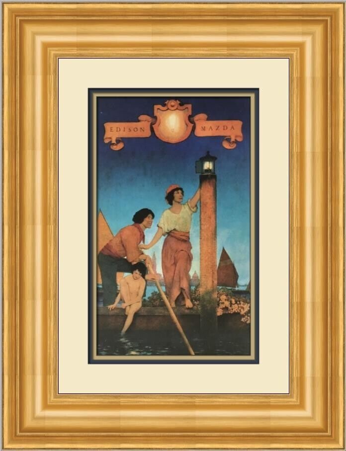 Maxfield Parrish Venetian Lamplighter Framed Print 24x18 inches Matted: Maxfield Parrish Venetian Lamplighter Custom Framed Print Artist: Maxfield Parrish Unit Of Sale: Single Piece Size: Medium Custom Bundle: No Item Length: 18 in Region Of Origin: united states Framing:
