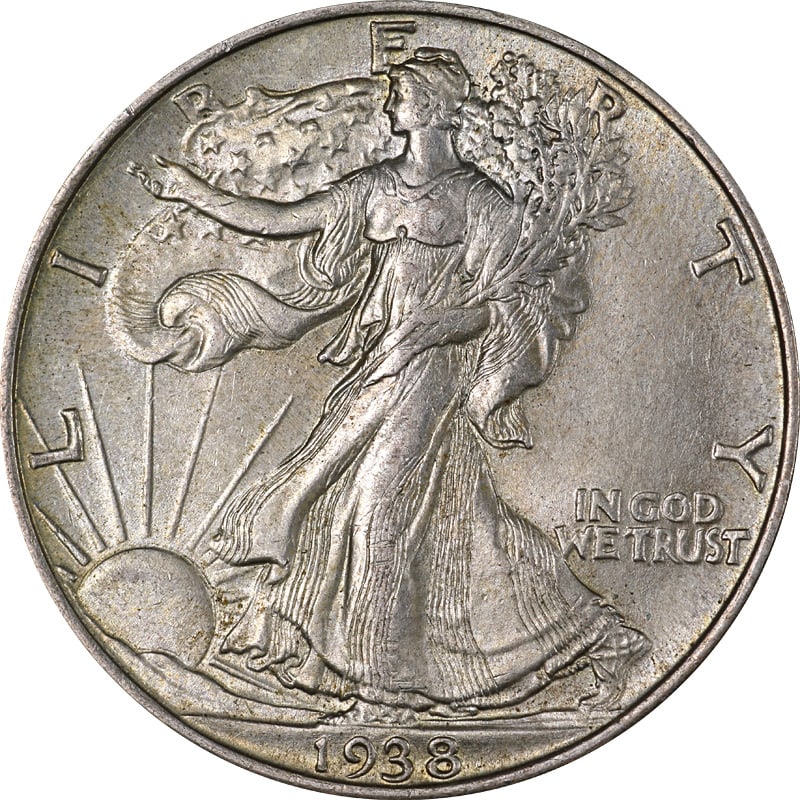 1938-P Walking Liberty Half - Choice: 1938-P Walking Liberty Half - Choice Certification: Uncertified Circulated/Uncirculated: Circulated Mint Location: Philadelphia Composition: Silver Year: 1938 Fineness: 0.9 Pre-Owned The MYNT Guarante