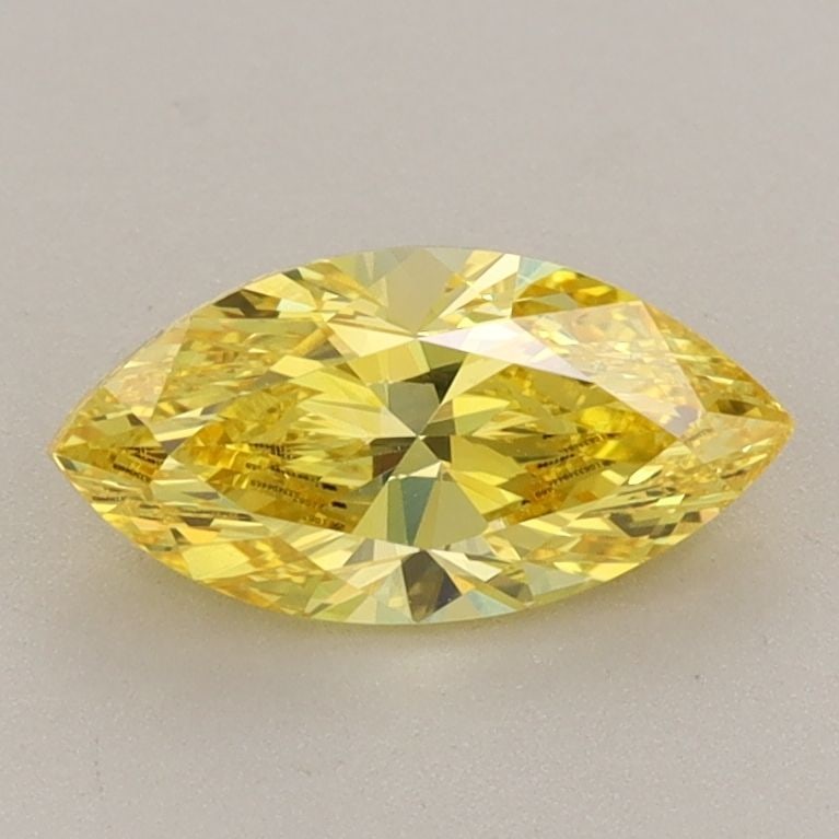 Loose Diamond - Marquise 1.0ct Fancy Vivid Yellow: Loose Diamond - Marquise 1.0ct Fancy Vivid Yellow Source: This is a real non-mined Diamond that has been grown in a lab Shape: Marquise Carats: 1.0 Color: Fancy Vivid Yellow Clarity: VVS2 Certificatio