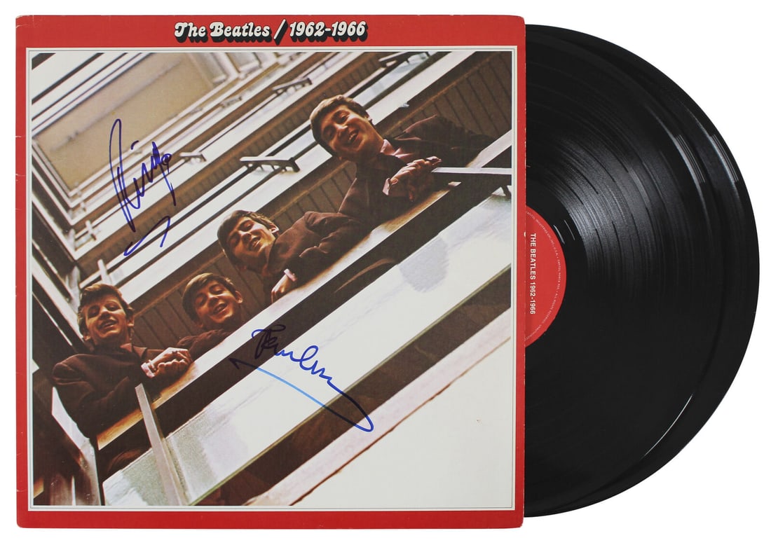 Paul McCartney & Ringo Starr Signed 1962-1966 Album Cover With Vinyl JSA: Paul McCartney & Ringo Starr Signed 1962-1966 Album Cover W/ Vinyl JSA Industry: Music Object Type: Record Original/Reproduction: Original Autograph Authentication: JSA Product Coa: JSA Product Signed