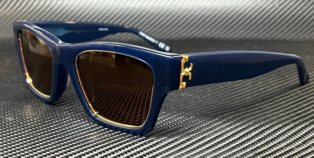 Tory Burch Navy Brown Women's 53 Inches Sunglasses: TORY BURCH TY7186U 165673 Navy Solid Brown Womens 53 mm Sunglasses Frame Color: Blue Type: Sunglasses New The Mynt Guarantee: All items in this auction are guaranteed to be 100% authentic. At Your Ser