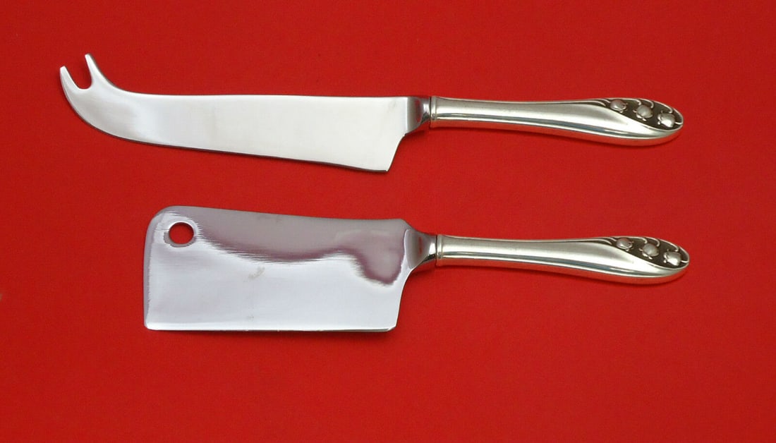 Lily of the Valley Sterling Silver Cheese Serving Set 2pc by Gorham: Lily of the Valley by Gorham Sterling Silver Cheese Serving Set 2pc HHWS Custom Composition: Sterling Silver Maker: Gorham Lily of the valley by gorham sterling silver custom made hollow handle with s
