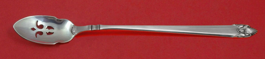 George II Watson Sterling Silver Olive Spoon Pierced Long 7 1/2in: George II By Watson Sterling Silver Olive Spoon Pierced Long 7 1/2" Custom Made Maker: Watson Type: Olive Spoon Pierced Long Composition: Sterling Silver Age: 1900-1940 George ii by watson sterling si