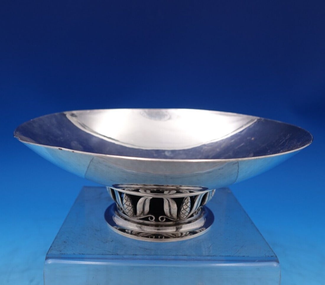 Georg Jensen Sterling Silver Pedestal Bowl 2 3/8in x 7in 12.1 ozt: Georg Jensen Sterling Silver Pedestal Bowl #641B 2 3/8" x 7" 12.1 ozt. Brand: Georg Jensen Composition: Sterling Silver (.925) Type: Bowl Maker: Georg Jensen Georg jensen is one of the world's most si