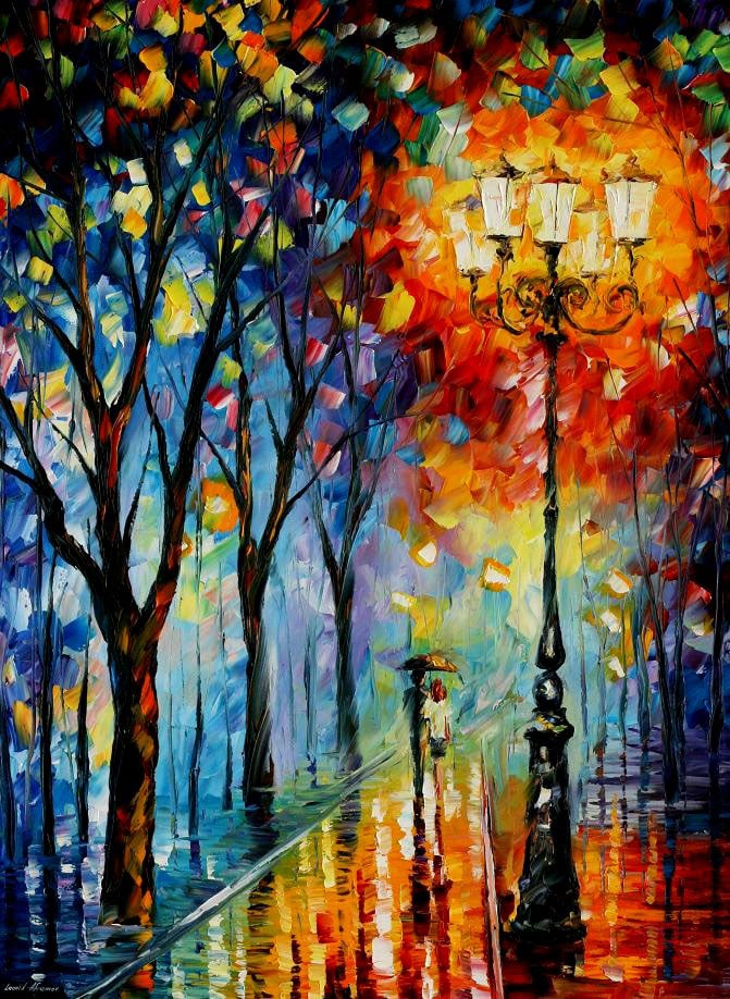 The Fog Of Dreams Limited Edition by Leonid Afremov: Experience the artistic soul of Leonid Afremov with "The Fog Of Dreams," a limited edition giclee hand-painted on canvas. This artwork is the first of a small edition of 25, making it a rare find for