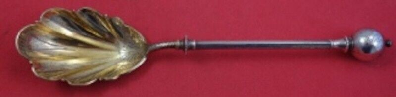 George Sharp Sterling Silver Preserve Spoon GW Bright-Cut 7 1/2in: Ball End by George Sharp Sterling Silver Preserve Spoon GW Bright-Cut 7 1/2" Seller Notes: "Excellent condition" Brand: George Sharp Pattern: Ball End Composition: Sterling Silver Type: Serving Spoon