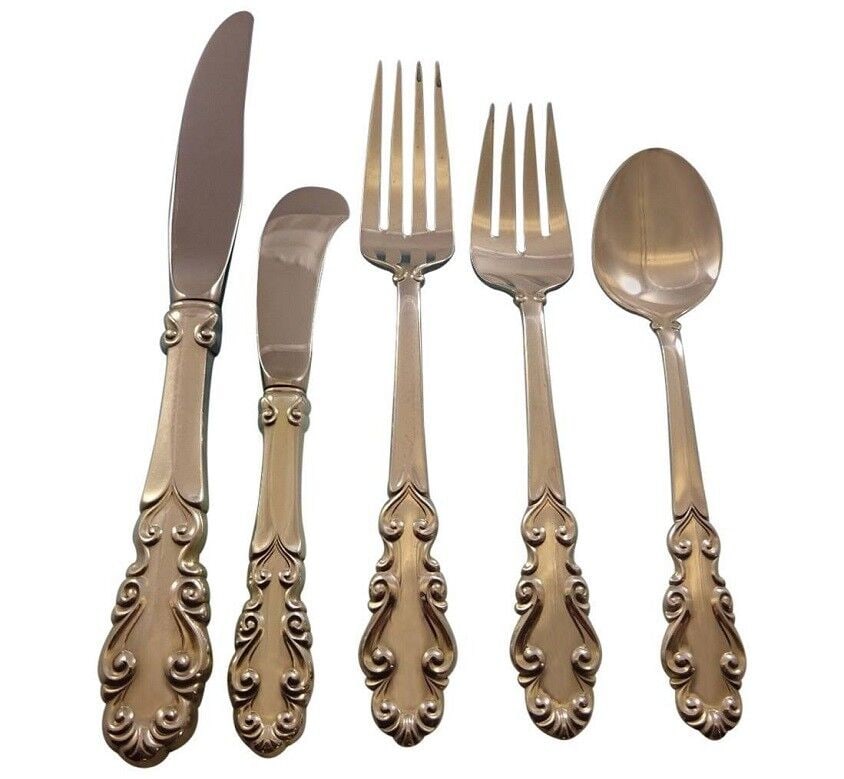 Esplanade by Towle Sterling Silver Flatware Set 40 Pieces with Storage Chest: Esplanade by Towle Sterling Silver Flatware Set For 8 Service 40 Pieces Age: Post-1940 Pattern: Esplanade Style: Baroque Brand: Towle Type: Flatware - Sets Composition: Sterling Silver Maker: Towle Be