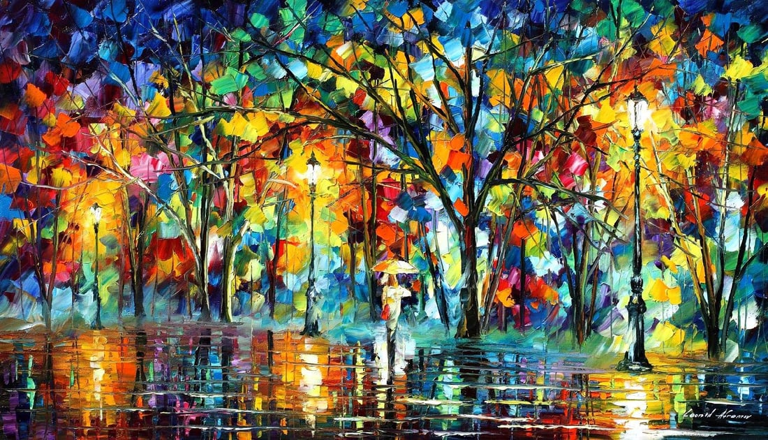 Lonely Walk Limited Edition by Leonid Afremov 76x137cm Canvas: Experience the artistic soul of Leonid Afremov with this limited edition giclee, "Lonely Walk," hand-painted on canvas. As the first piece in a series of only 25, this artwork is a true collector's it