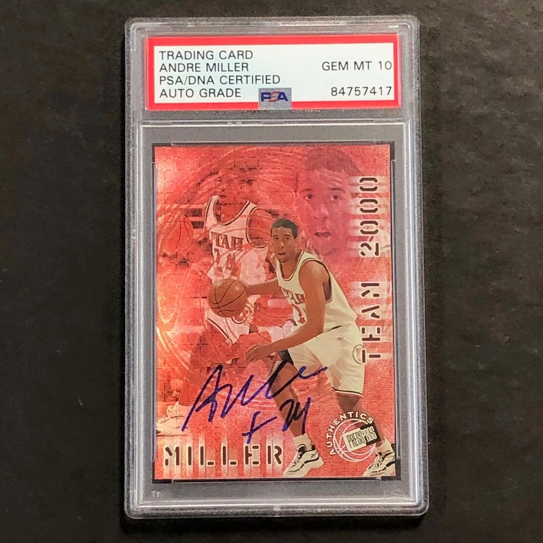 1999 s Andre Miller Signed AUTO PSA Slabbed Utah: 1999 s Andre Miller Signed AUTO PSA Slabbed Utah Pre-Owned While the lot images are representative of the item, the size, placement and strength of the signature may vary. Each item is hand signed, th