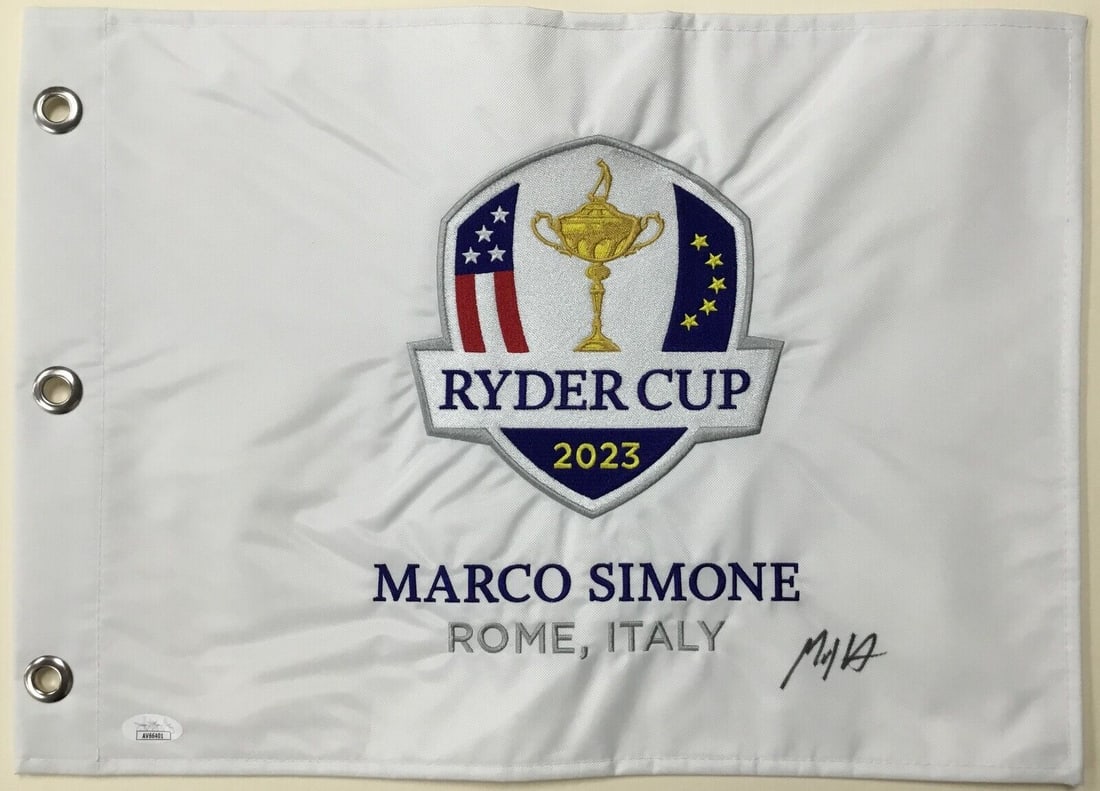 Max Homa 2023 Ryder Cup Rome Italy Signed Pin Flag- JSA: Max Homa 2023 Ryder Cup Rome Italy Signed Pin Flag- JSA Sport: Golf-PGA Player: Max Homa Signed: Yes Original/Reprint: Original Autograph Authentication: James Spence Authentication (JSA) Product: Fla