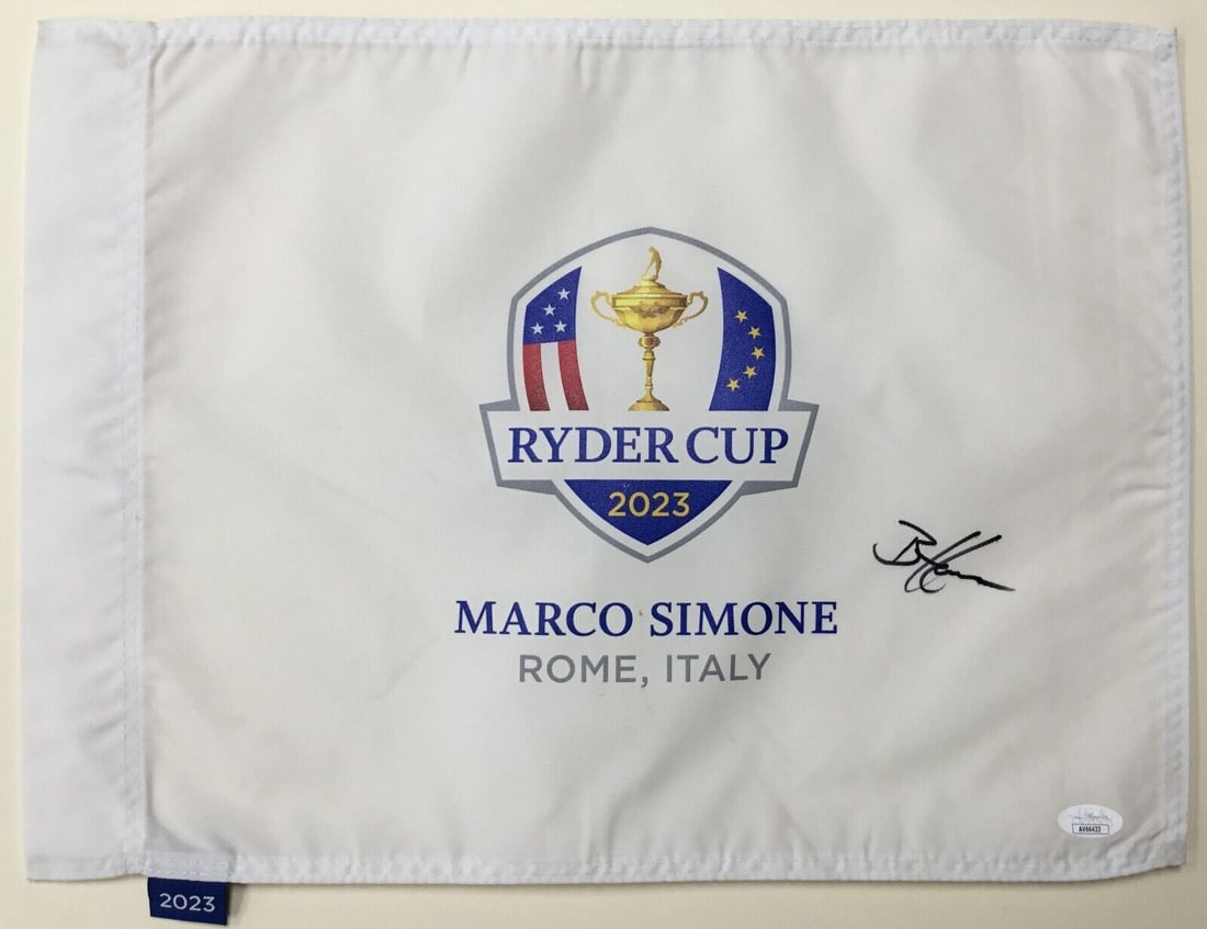 Brian Harman 2023 Ryder Cup Rome Italy Signed Pin Flag- JSA: Brian Harman 2023 Ryder Cup Rome Italy Signed Pin Flag- JSA Sport: Golf-PGA Player: Brian Harman Signed: Yes Original/Reprint: Original Autograph Authentication: James Spence Authentication (JSA) Prod