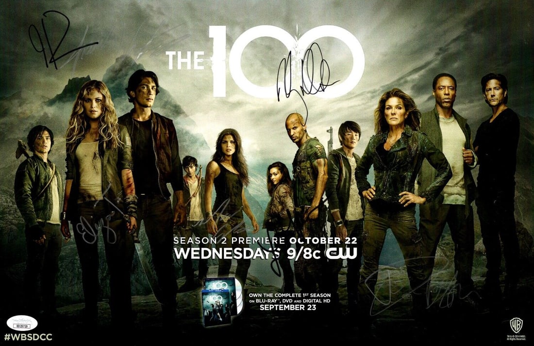 The 100 Multi Signed Autograph 11X17 Poster 7 Autos Taylor Bostwick JSA: The 100 Multi Signed Autograph 11X17 Poster 7 Autos Taylor Bostwick JSA Object Type: Poster Industry: Television Original/Reproduction: Original Signed By: Eliza Taylor Devon Bostwick Isaiah Washingto