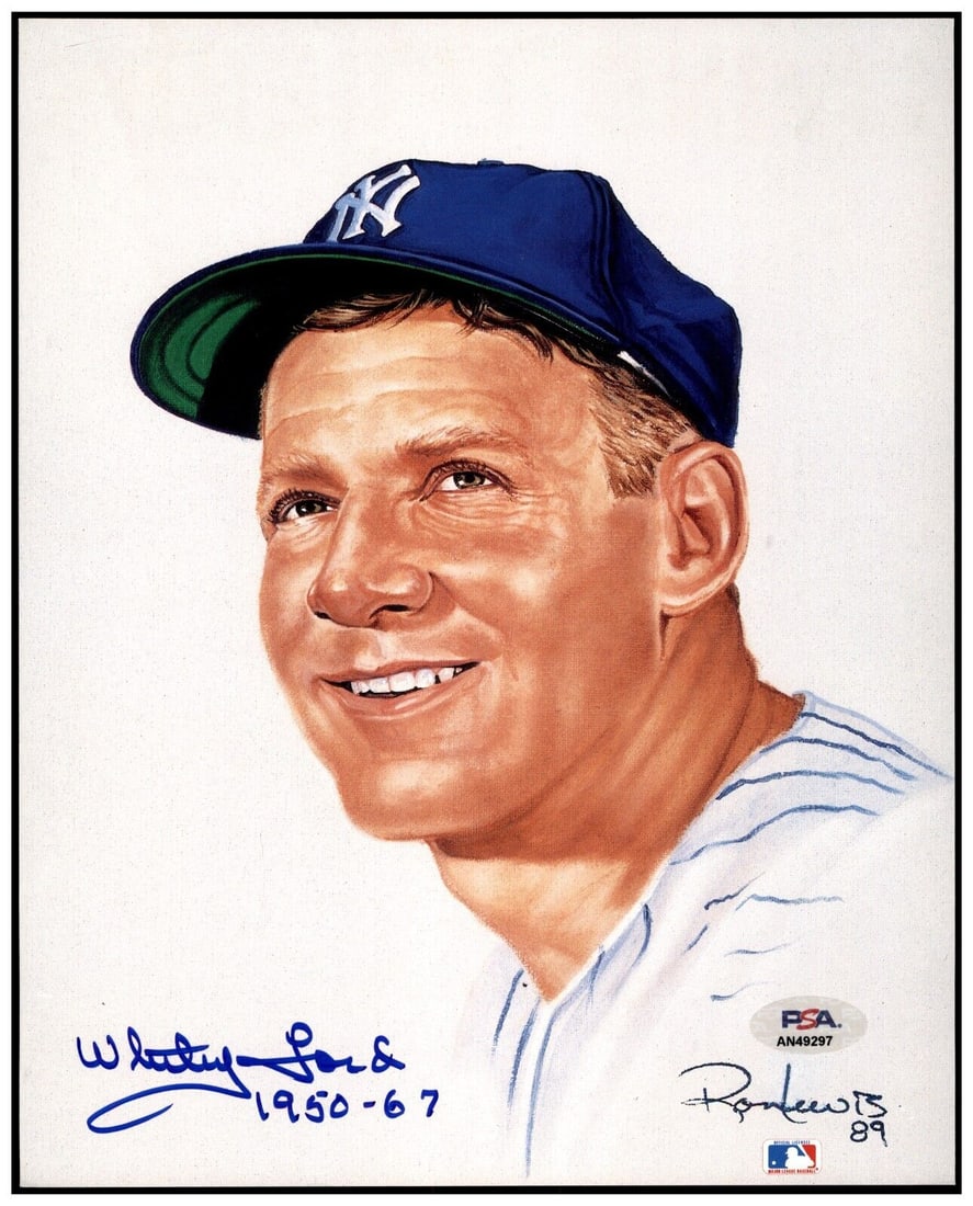 Whitey Ford PSA/DNA Autographed Ron Lewis 8x10 Art Photo Living Legends: Whitey Ford PSA/DNA Autographed Ron Lewis 8x10 Art Photo Living Legends Sport: Baseball Player: Whitey Ford Signed: Yes Original/Reprint: Original Autograph Authentication: Professional Sports Authent