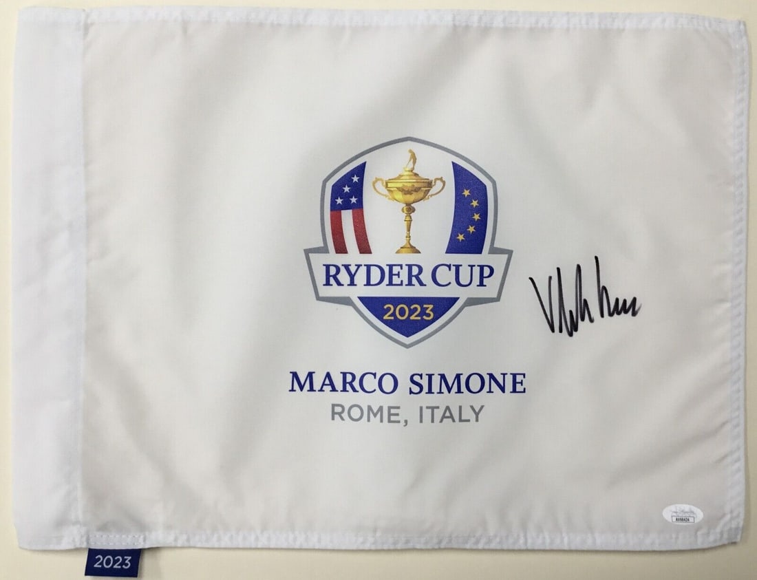 Viktor Hovland 2023 Ryder Cup Rome Italy Signed Pin Flag- JSA: Viktor Hovland 2023 Ryder Cup Rome Italy Signed Pin Flag- JSA Sport: Golf-PGA Player: Viktor Hovland Signed: Yes Original/Reprint: Original Autograph Authentication: James Spence Authentication (JSA)