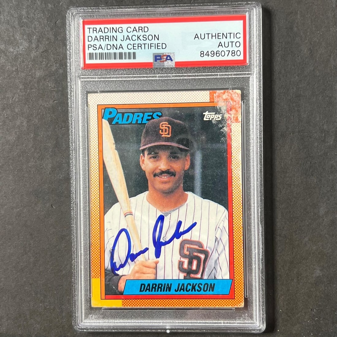 1990 Topps #624 Darrin Jackson Signed Card PSA Slabbed Auto Padres: 1990 Topps #624 Darrin Jackson Signed Card PSA Slabbed Auto Padres Pre-Owned While the lot images are representative of the item, the size, placement and strength of the signature may vary. Each item