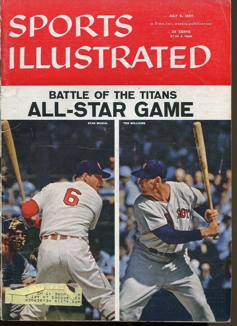Stan Musial Ted Williams 1957 Sports Illustrated 7/8 All Star Game 74949: Stan Musial Ted Williams 1957 Sports Illustrated 7/8 All Star Game 74949 Player: Stan Musial Year: 1957 Original/Reproduction: Original Country/Region of Manufacture: United States Team: Cardinals Pro