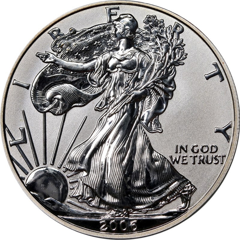 2006-P Silver American Eagle $1 ICG RP70 Deep Cameo 20th Anniversary: 2006-P Silver American Eagle $1 ICG RP70 Deep Cameo 20th Anniversary Certification: ICG Grade: RP70 Certification Number: 2640850110 Composition: Silver Year: 2006 Fineness: 0.999 Pre-Owned The MYNT G