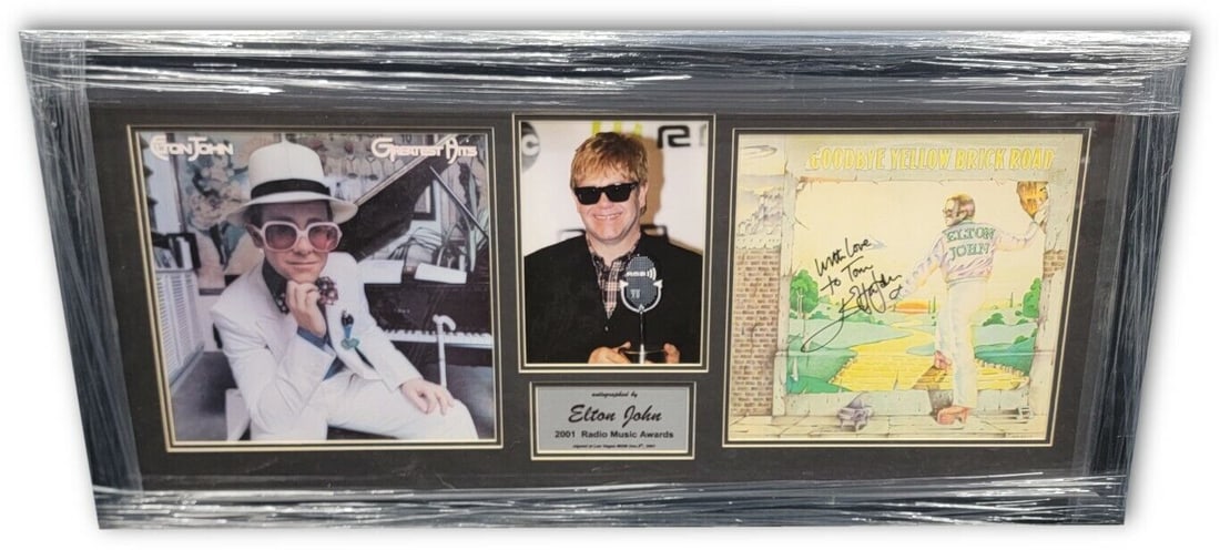 Elton John Hand Signed Autographed Album Framed Yellow Brick Road Record: Elton John Hand Signed Autographed Album Framed Yellow Brick Road Record Industry: Music Object Type: Record Original/Reproduction: Original Autograph Authentication: James Spence (JSA) Player: Elton