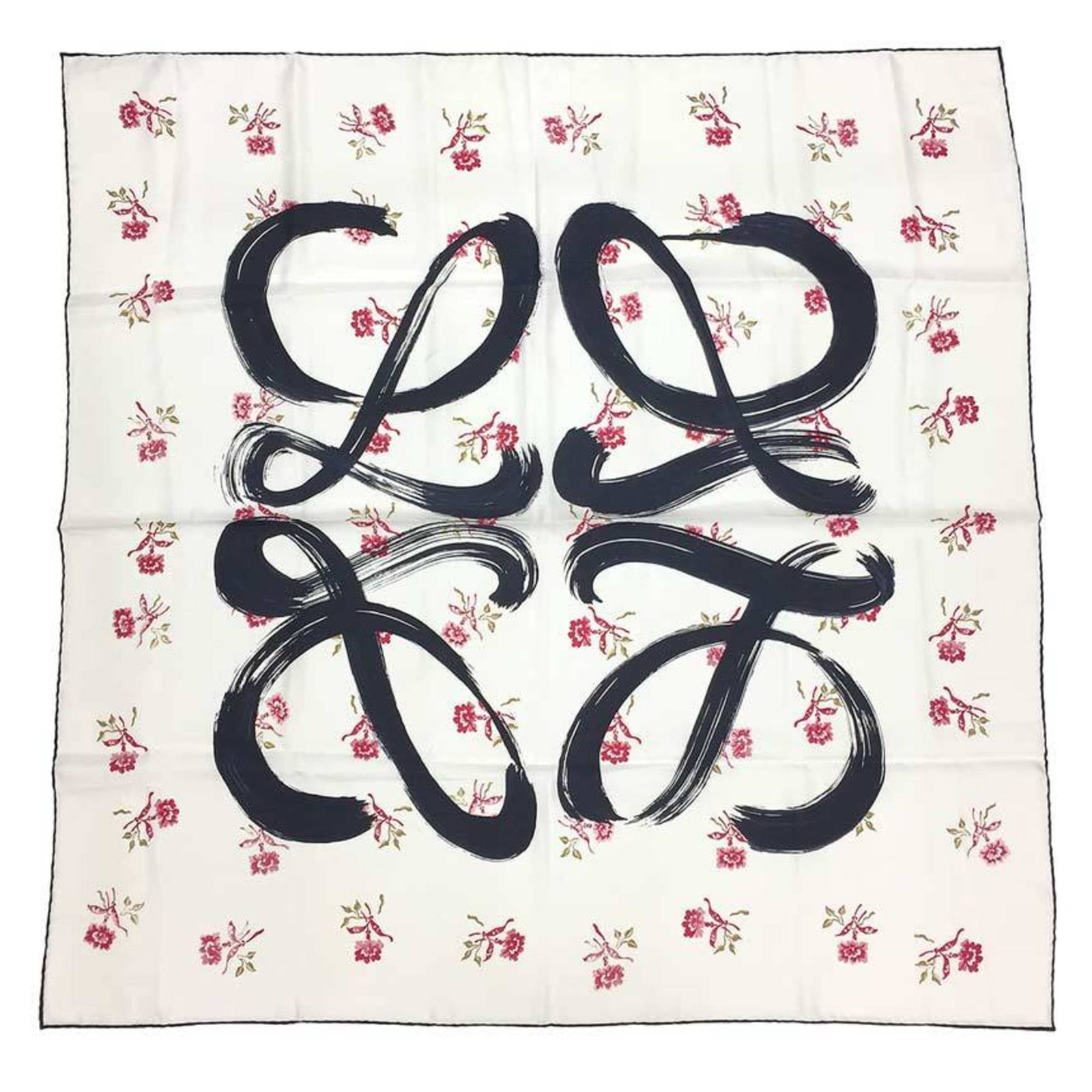 LOEWE Scarf Muffler Silk Flower Anagram Women's: LOEWE Scarf Muffler Silk Flower Anagram Women's Brand: Loewe Country of Origin: Italy Number in Pack: 1 Type: Scarf Gender: Women Color: White Material: Silk Silk: Size (LxW): 90cm x 90cm / 35.43 x 35