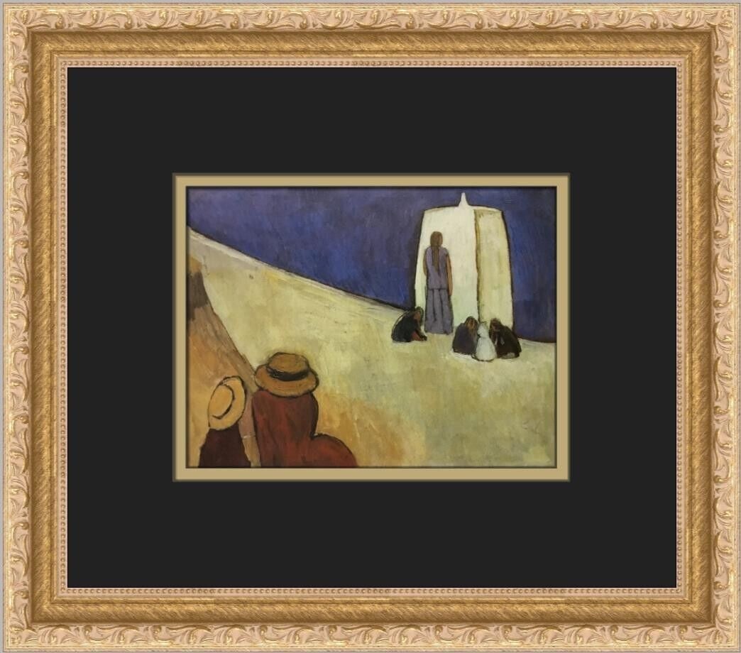 Vanessa Bell Studland Beach Custom Framed Print 12x13in Landscape Art: Vanessa Bell Studland Beach Custom Framed Print 12x13in Landscape Art This custom framed print titled 'Studland Beach' by artist Vanessa Bell showcases Impressionism with a landscape orientation. The