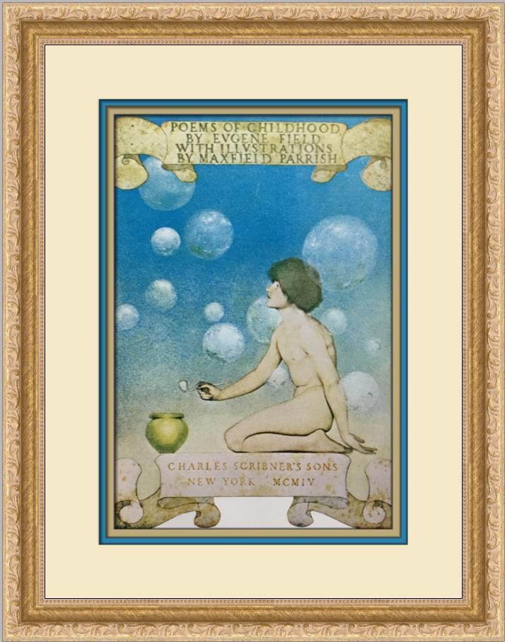 Maxfield Parrish Poems For Childhood Custom Framed Lithograph Print: Maxfield Parrish Poems For Childhood Custom Framed Lithograph Print This beautiful custom framed print titled 'Poems For Childhood' features the enchanting artwork of Maxfield Parrish, created using o