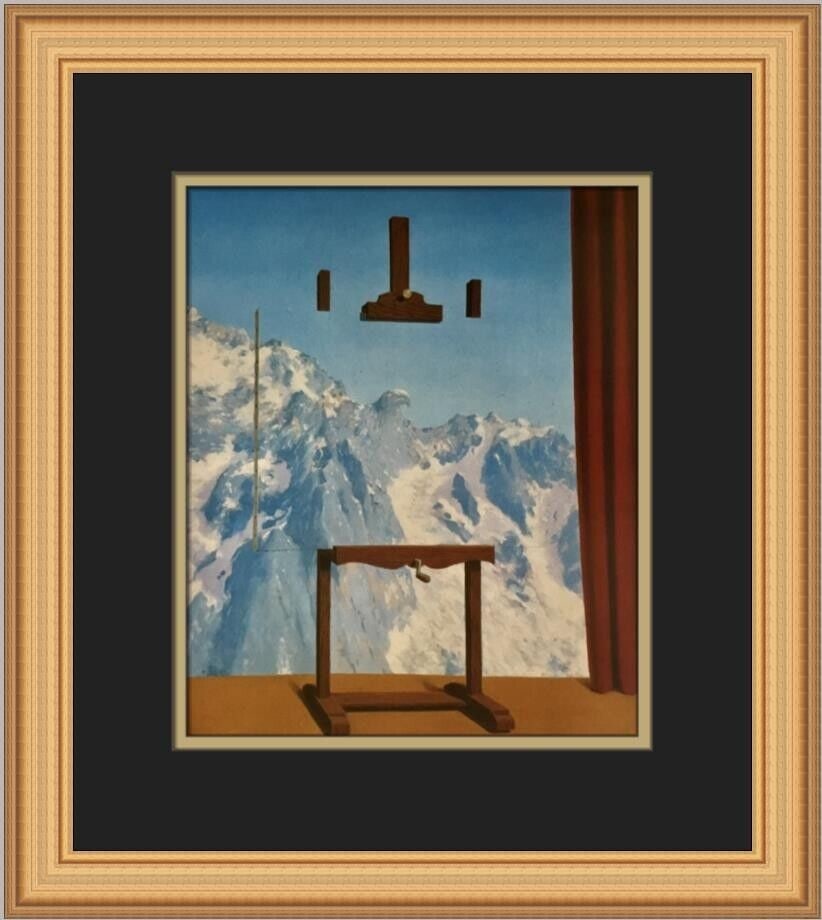 Rene Magritte The Call of the Summit Framed Print 14x16 Inches: Rene Magritte The Call of the Summit Framed Print 14x16 Inches This custom framed print features Rene Magritte's artwork titled 'The Call of the Summit.' Measuring 14 inches in width and 16 inches in