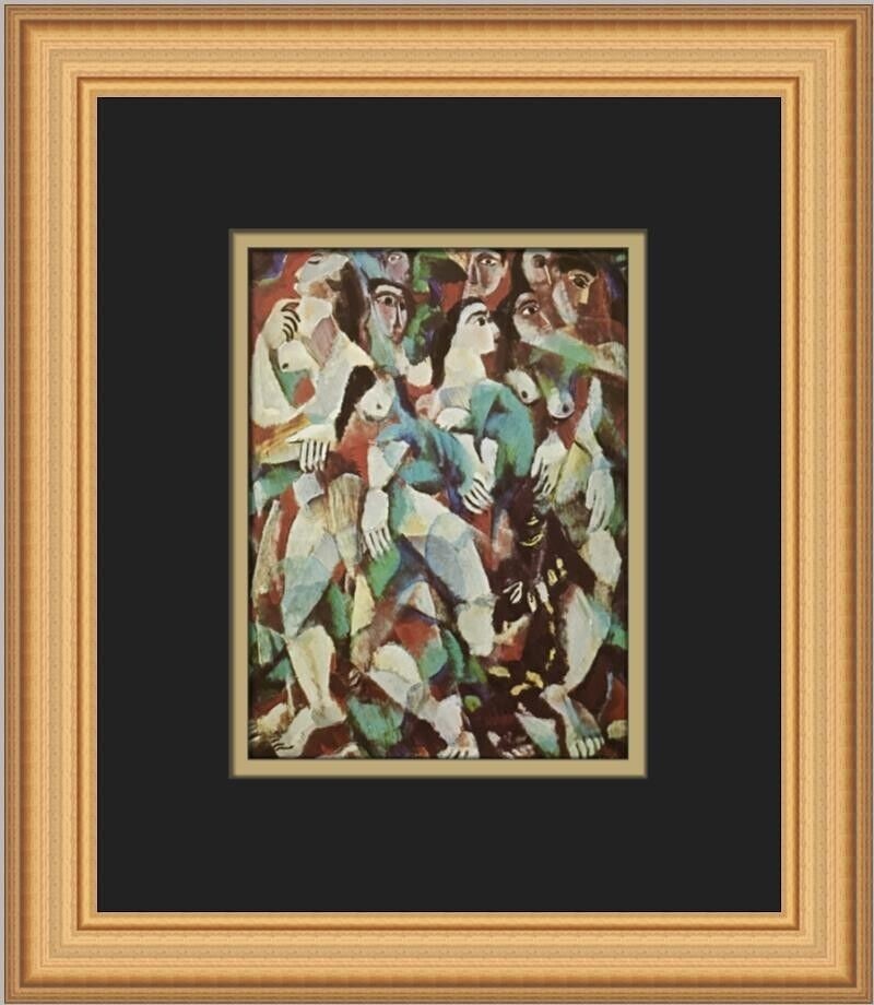 Max Weber Tapestry No. 1 Framed Print 11x13 in Cubism Art: Max Weber Tapestry No. 1 Framed Print 11x13 in Cubism Art Max Weber Tapestry No. 1 print, custom framed and matted. This medium-sized artwork features cubism style with nude figures, produced in 1973