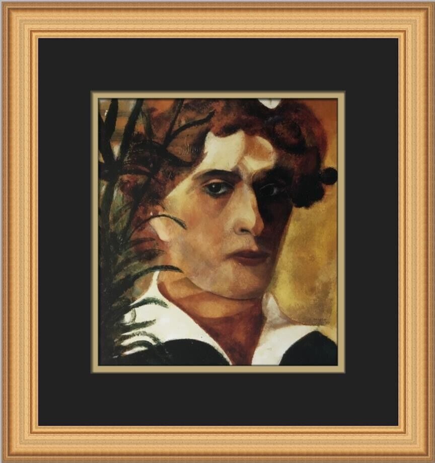 Marc Chagall Self-Portrait with White Collar Custom Framed Print 1973: Marc Chagall Self-Portrait with White Collar Custom Framed Print 1973 This custom framed print features Marc Chagall's artwork titled 'Self-Portrait with White Collar' produced in 1973. The print is a