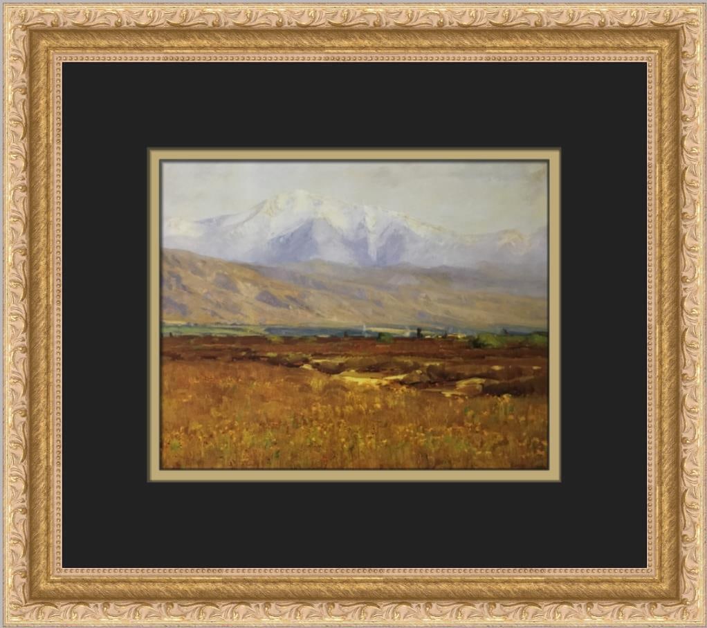 Custom Framed George Symons San Gabriel Valley Print 12x14 in: Custom Framed George Symons San Gabriel Valley Print 12x14 in This is a custom framed print titled 'San Gabriel Valley' by artist George Symons, produced in the United States during the 1990s. The art