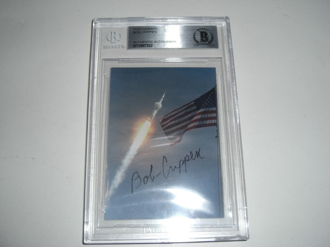 Bob Crippen Signed 2x3 Photo Card: Bob Crippen Signed 2x3 Photo Card This is an original signed card featuring astronaut Bob Crippen. A unique collectible for space enthusiasts and movie memorabilia collectors. Specifications Item Type