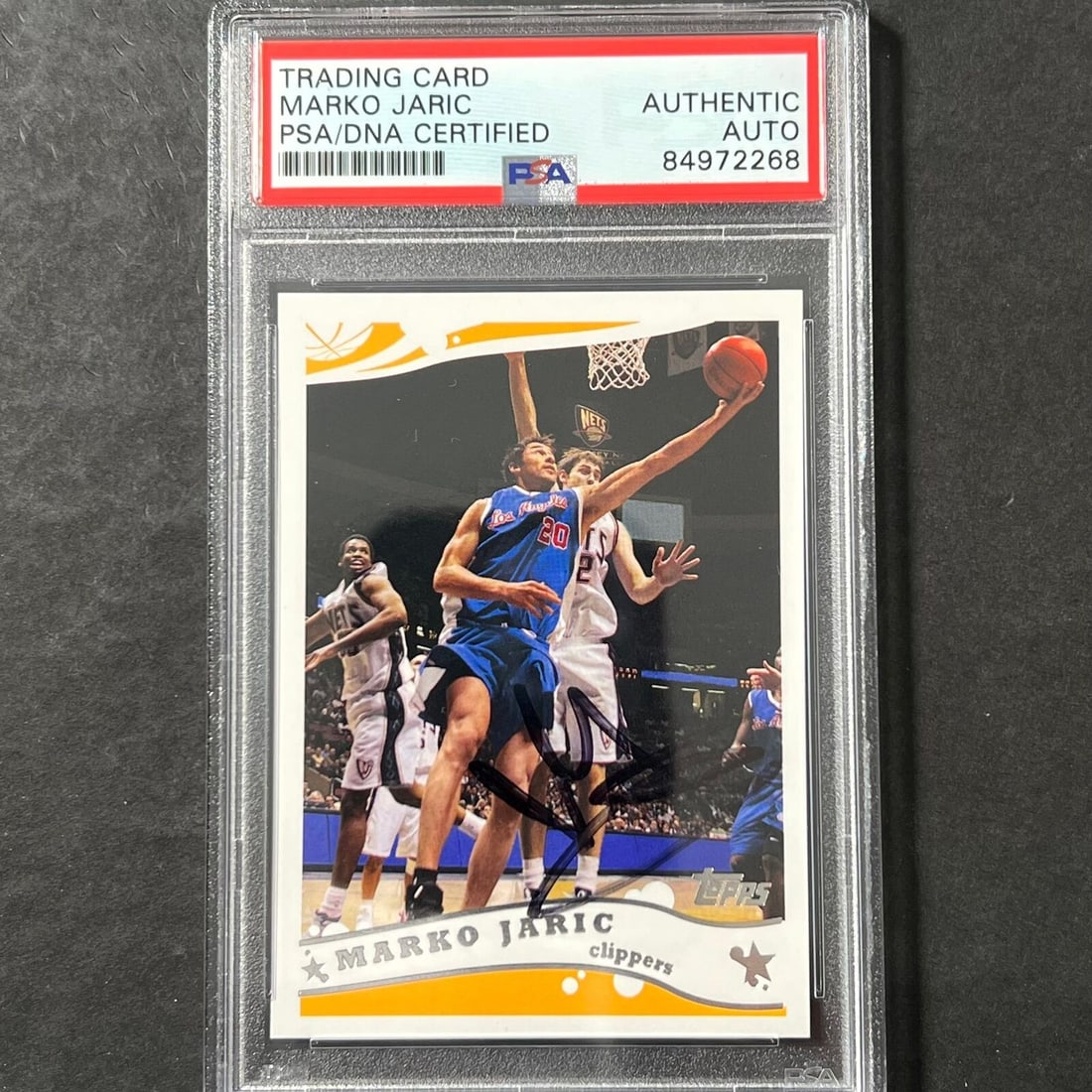 2005-06 Topps Marko Jaric Signed Basketball Card PSA Slabbed: 2005-06 Topps Marko Jaric Signed Basketball Card PSA Slabbed This is a 2005-06 Topps #201 Marko Jaric basketball card, signed and graded by PSA, featuring the Los Angeles Clippers. A perfect piece for