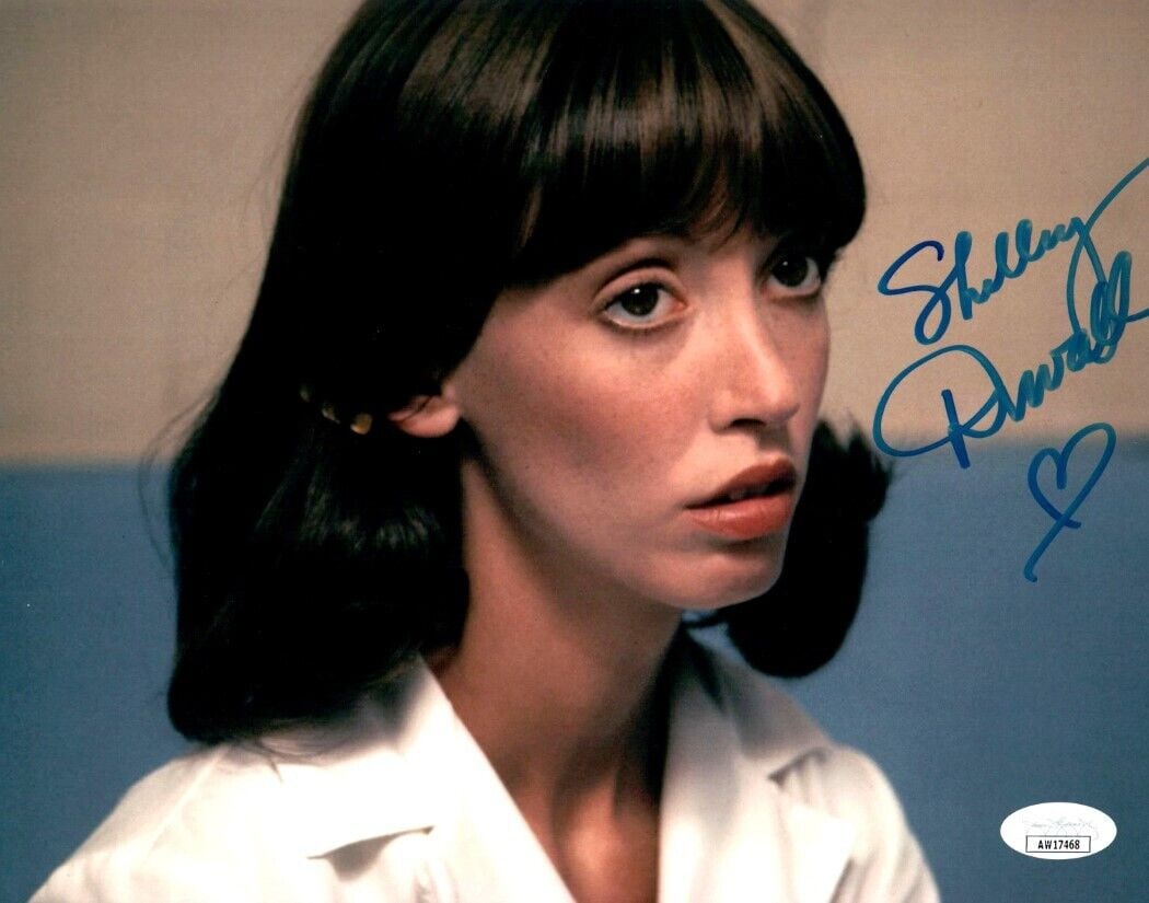 Shelley Duvall Signed 8X10 Photograph JSA Authenticated: Shelley Duvall Signed 8X10 Photograph JSA Authenticated This is an original 8X10 photograph signed by Shelley Duvall, recognized for her roles in various movies. The autograph is authenticated by Jame
