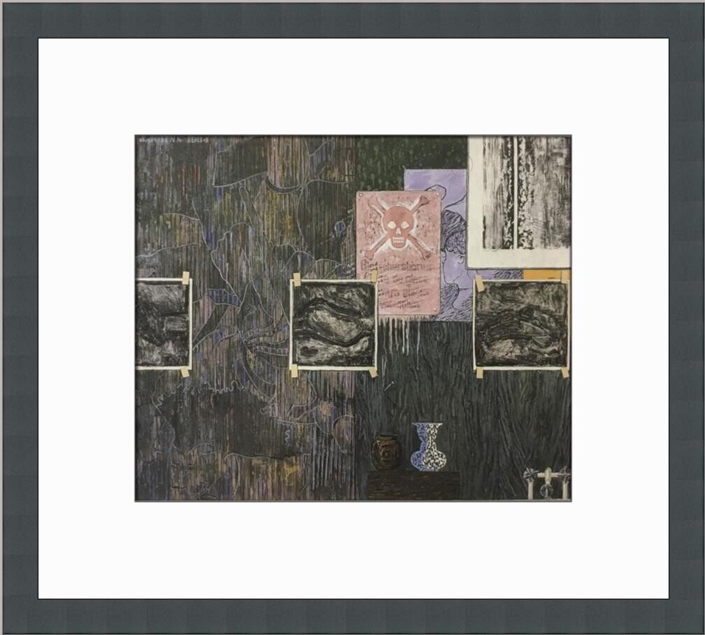 Jasper Johns Untitled I Abstract Expressionism Framed Print 15x15: Jasper Johns Untitled I Abstract Expressionism Framed Print 15x15 This custom framed print by Jasper Johns features the artwork 'Untitled I', created in 2000. Measuring 15 inches by 15 inches, this me