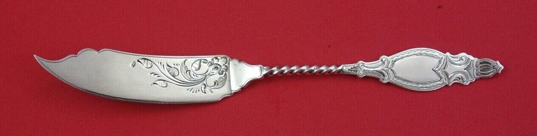 Coin Silver Pickle Knife by NW Silverware 7.25 inches: Coin Silver Pickle Knife by NW Silverware 7.25 inches This exquisite pickle knife is crafted from Coin Silver by various makers, specifically by NW Silverware, Chicago, IL, dating from 1865 to 1871. M