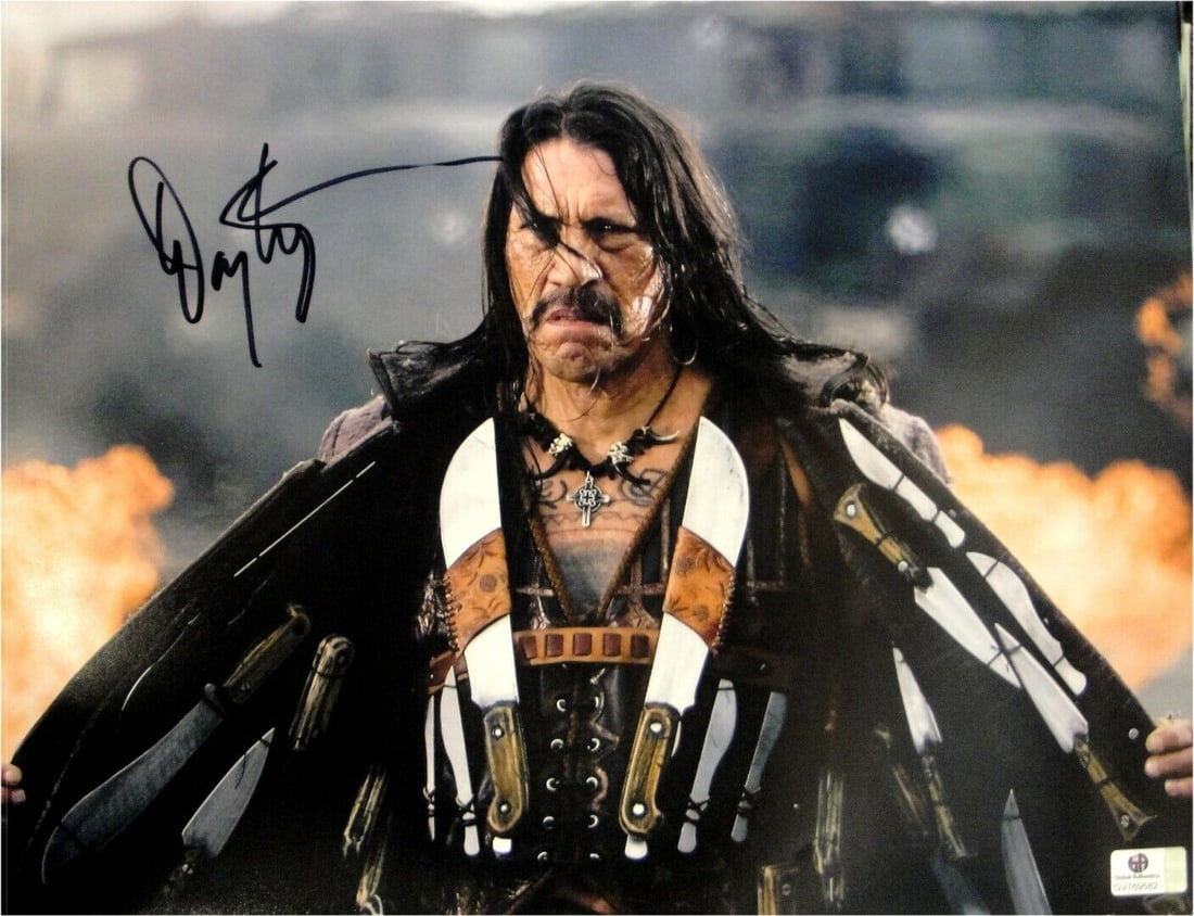 Danny Trejo Hand Signed 11x14 Photo Machete JSA Authentication: Danny Trejo Hand Signed 11x14 Photo Machete JSA Authentication This is an original hand-signed 11x14 photograph of Danny Trejo from the movie 'Machete.' The autograph is authenticated by James Spence