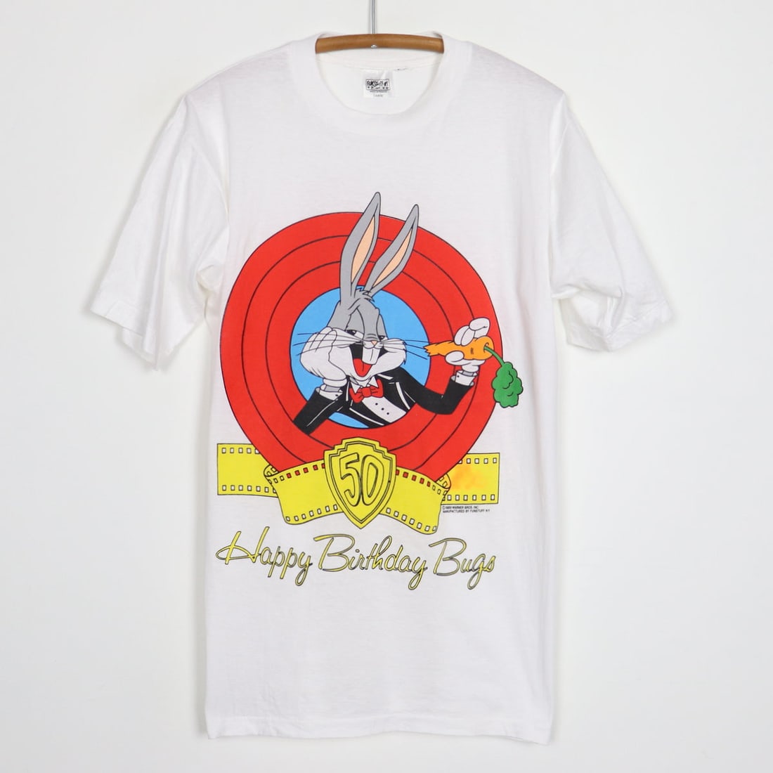 1989 Bugs Bunny 50th Birthday Warner Brothers Shirt: 1989 Bugs Bunny 50th Birthday Warner Brothers Shirt Original 1989 Bugs Bunny 50th Birthday Warner Brothers Shirt. This is a true vintage shirt, not a modern reproduction. Sizes vary so please use meas