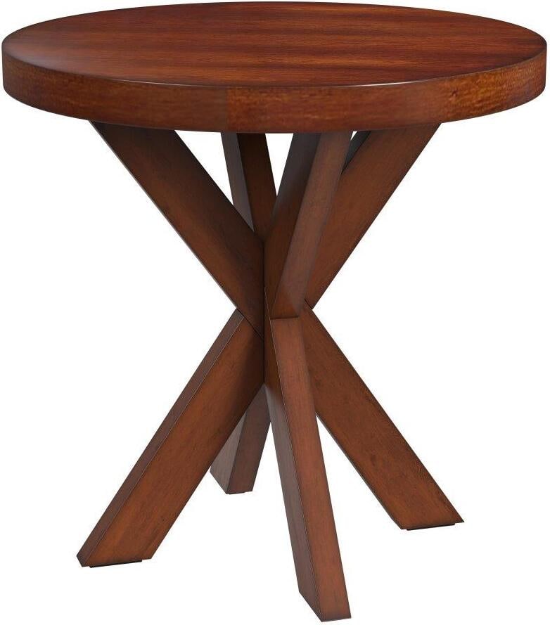 Pendleton End Table In Antique Cherry: Pendleton End Table In Antique Cherry This contemporary accent table is uniquely appointed with a solid hardwood four-legged double "X" base. It is hand crafted from select hardwood solids and wood pr