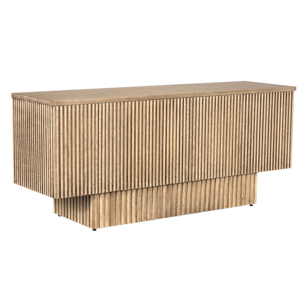 Mr. Smith Sideboard In Washed Walnut: Mr. Smith Sideboard In Washed Walnut Crafted with precision, this sideboard boasts dimensions of 77.5 inches in width, 22 inches in depth, and 33.5 inches in height, offering ample storage space witho