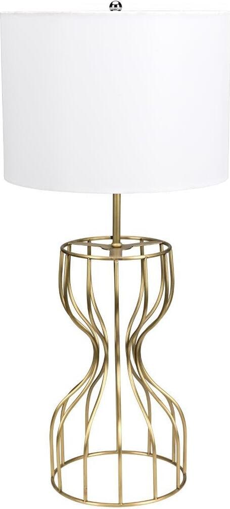 Perry Table Lamp With Shade, Metal With Brass Finish: Perry Table Lamp With Shade, Metal With Brass Finish Curvy and glamorous, the Perry table lamp has a hourglass inspired metal base with an antique brass finish. Each lamp is artisan-crafted comes comp