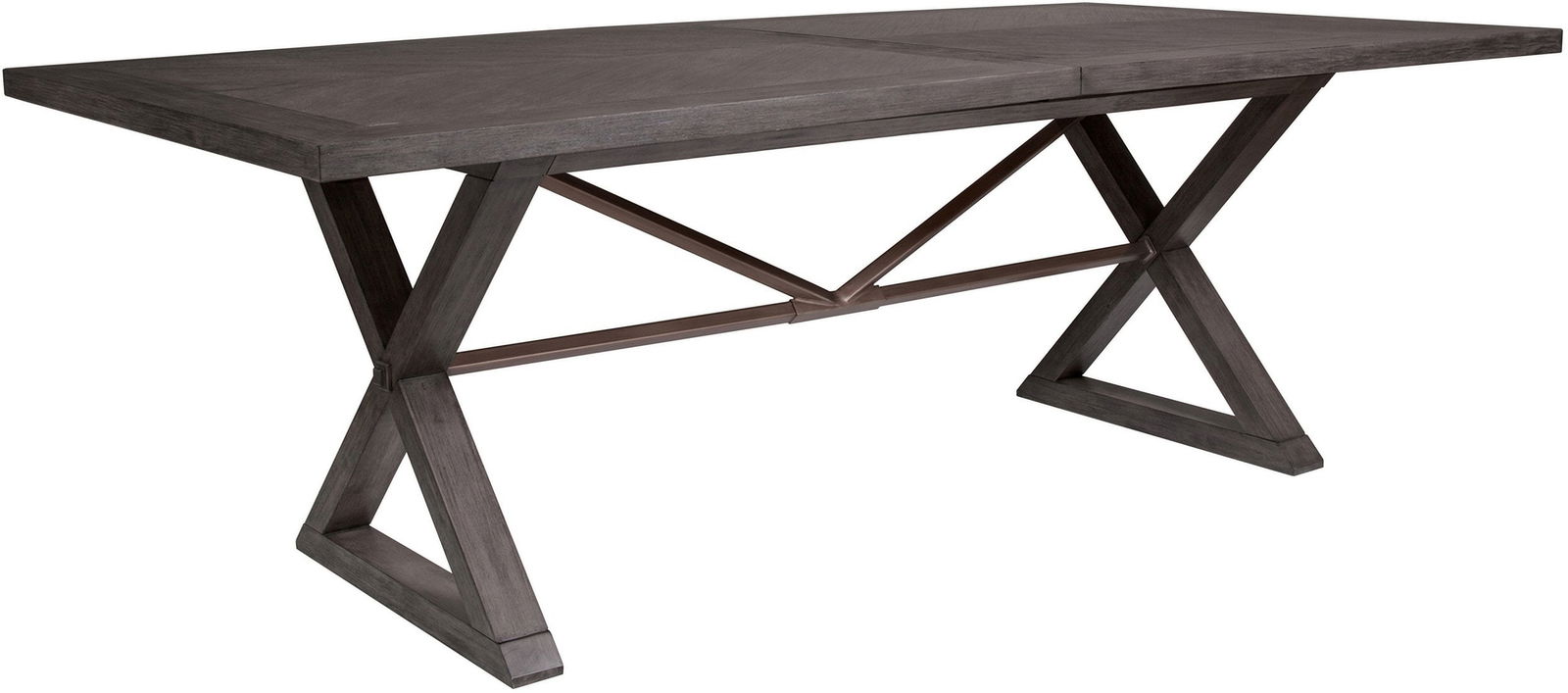 Ringo Grigio Extendable Rectangular Dining Table: Ringo Grigio Extendable Rectangular Dining Table Part of Ringo Collection from Artistica Home Crafted from mahogany veneers and select hardwoods Extendable table Includes 1- 22"leaf Grigio finish Tabl