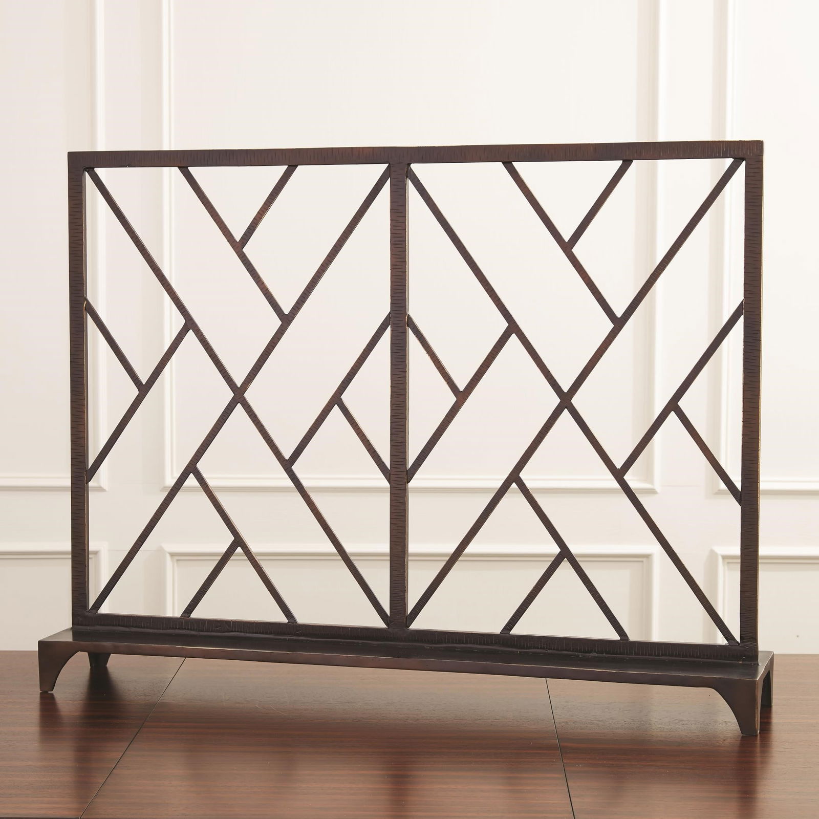 Chinoise Fret Fireplace Screen In Bronze: Chinoise Fret Fireplace Screen In Bronze Why fret. Because you're a fan of chinoiserie chic-in 1760 or 2020. Thomas Chippendale illustrated designs for "Chinese Railing" in his furniture style bible,