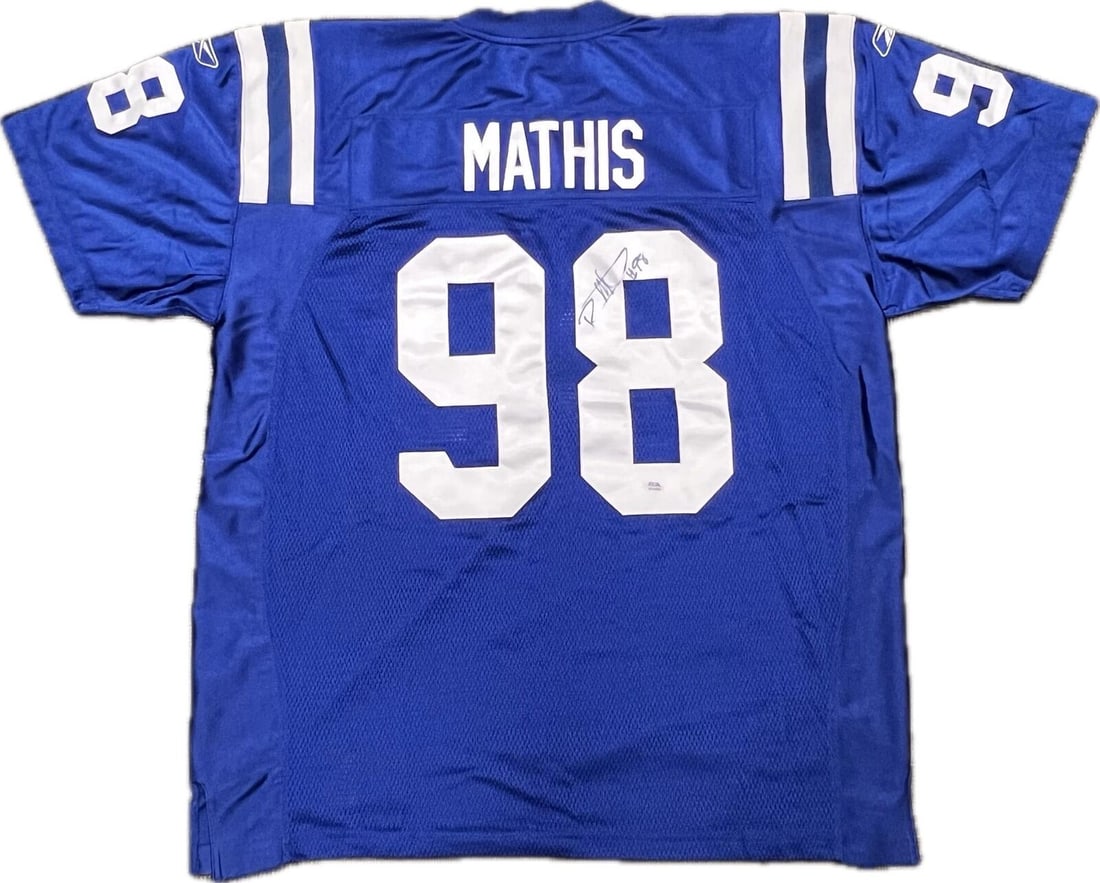 Robert Mathis Autographed Jersey Indianapolis Colts PSA/DNA: Robert Mathis Autographed Jersey Indianapolis Colts PSA/DNA Celebrate your passion for football with this original Robert Mathis signed jersey from the Indianapolis Colts. Authenticated by PSA/DNA, th