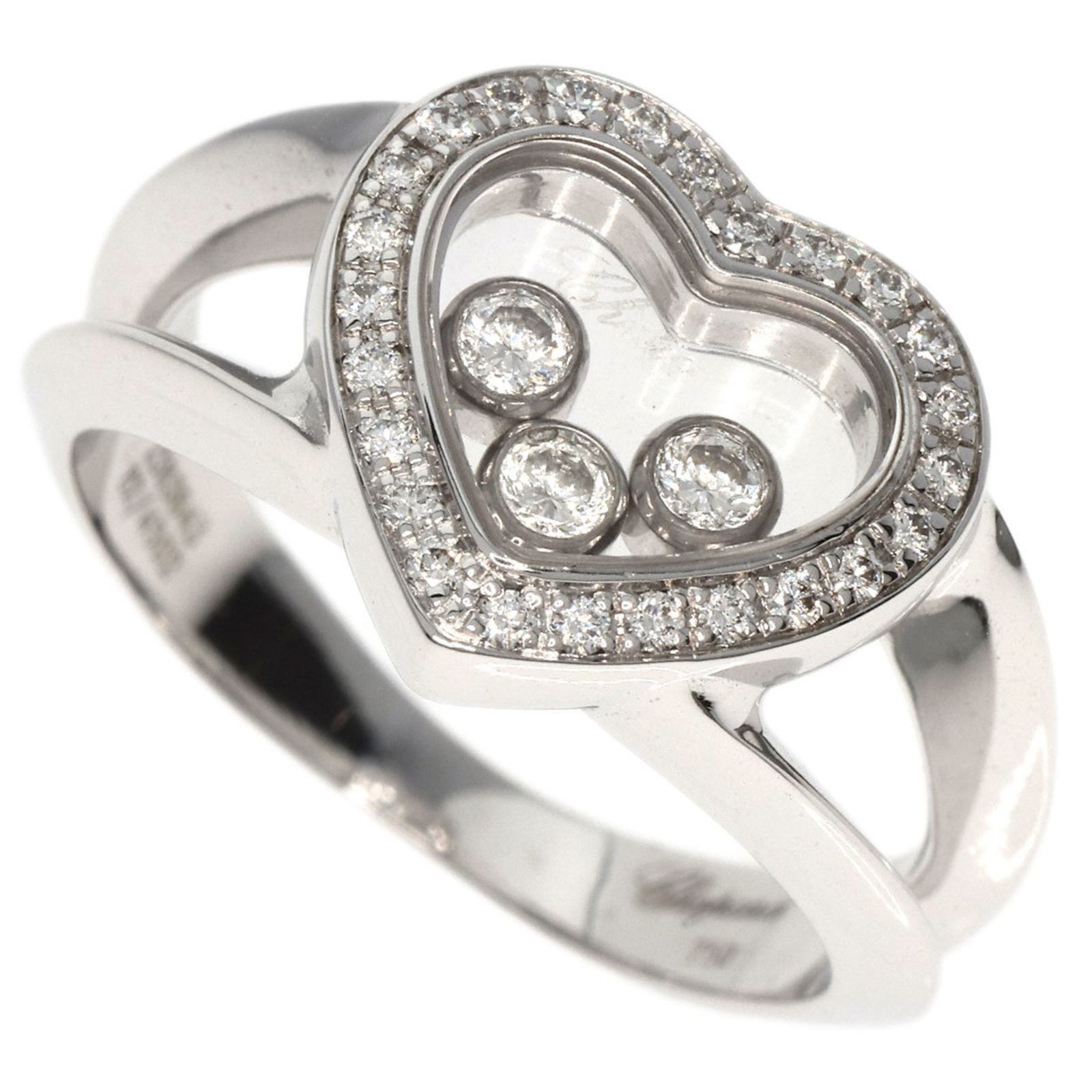 Chopard Happy Diamonds Ring 18K White Gold Women's: Chopard Happy Diamonds Ring 18K White Gold Women's Brand: Chopard Type: Band ring Gender: Women Color: White gold Material: White gold (18K) Stone: Diamond Other Size: 9 Condition: Used (very good) Ov
