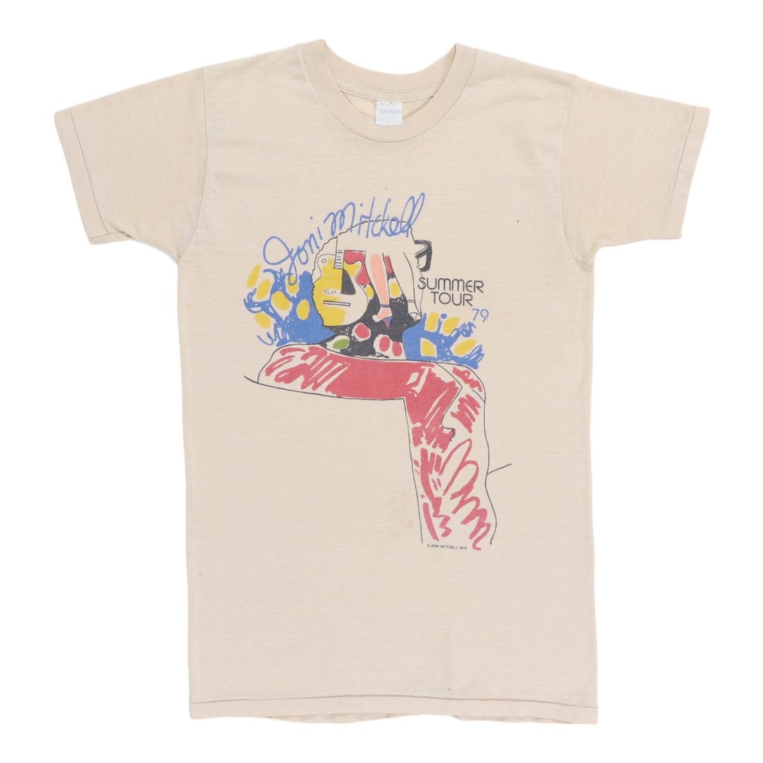 1979 Joni Mitchell Tour Shirt Vintage Medium: 1979 Joni Mitchell Tour Shirt Vintage Medium Original 1979 Joni Mitchell Tour Shirt. This true vintage shirt features front and back graphics. Sizes vary, please refer to measurements for fit. Size: M