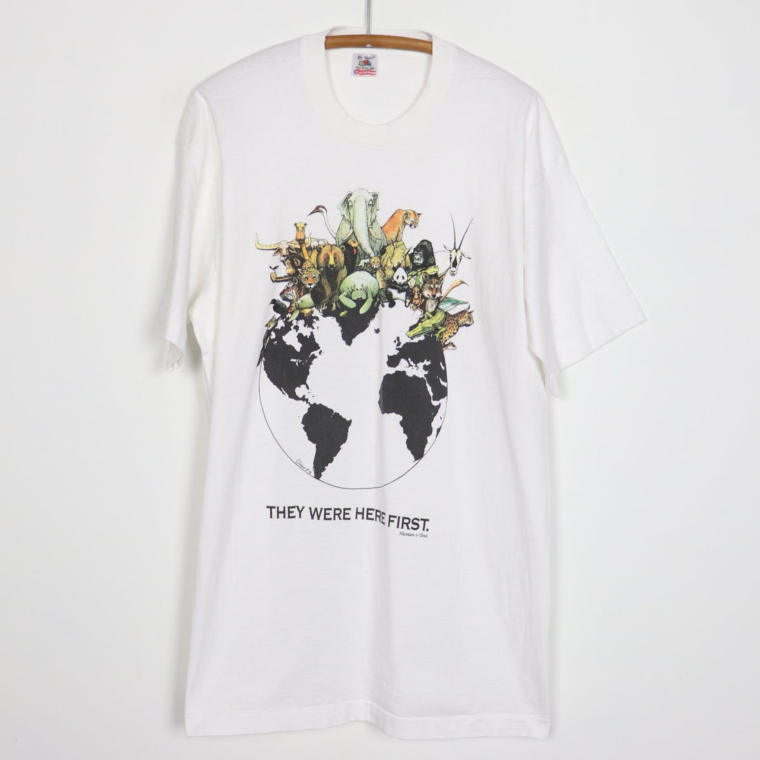 1992 They Were Here First Animal Rights Shirt Extra Large Vintage: 1992 They Were Here First Animal Rights Shirt Extra Large Vintage Original 1992 They Were Here First Animal Rights Shirt. This true vintage shirt features no back graphics and is in excellent conditio