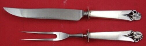Frank Smith Woodlily Sterling Silver Steak Carving Set 2-Piece Knife 10.5in Fork 9in: Frank Smith Woodlily Sterling Silver Steak Carving Set 2-Piece Knife 10.5in Fork 9in This exquisite 2-piece steak carving set features a knife measuring 10.5 inches and a fork measuring 9 inches, both